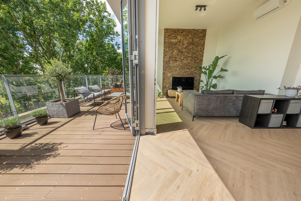 Walvisgraat PVC - Gaia Grijsbeige