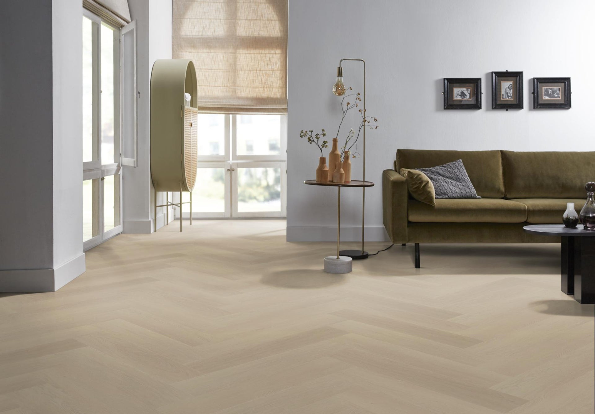 Spigato Estino Visgraat Dryback Beige