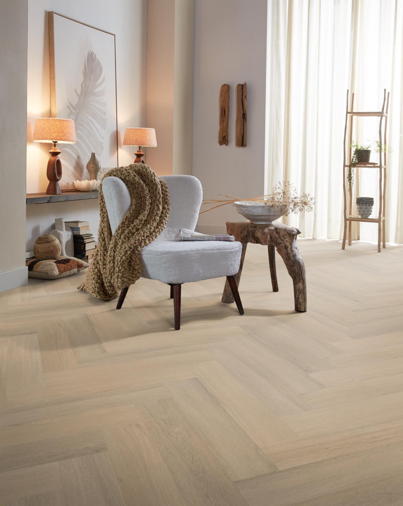 Spigato Viranto Visgraat Dryback Warm Beige