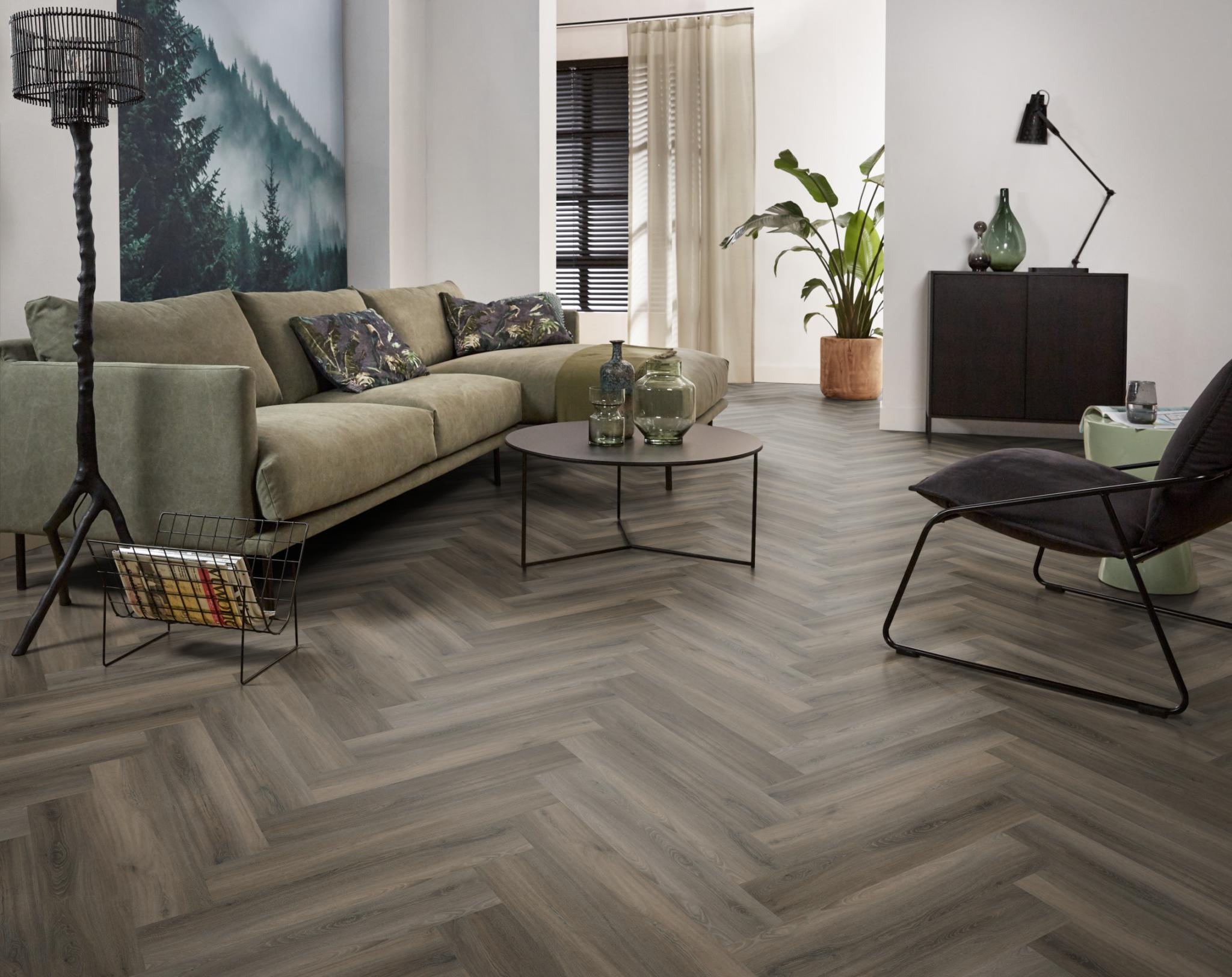 Spigato Avanto Visgraat Dryback Dark Grey