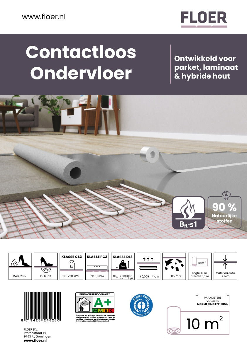 Contactloos Ondervloer - PU Rubber (10m²)