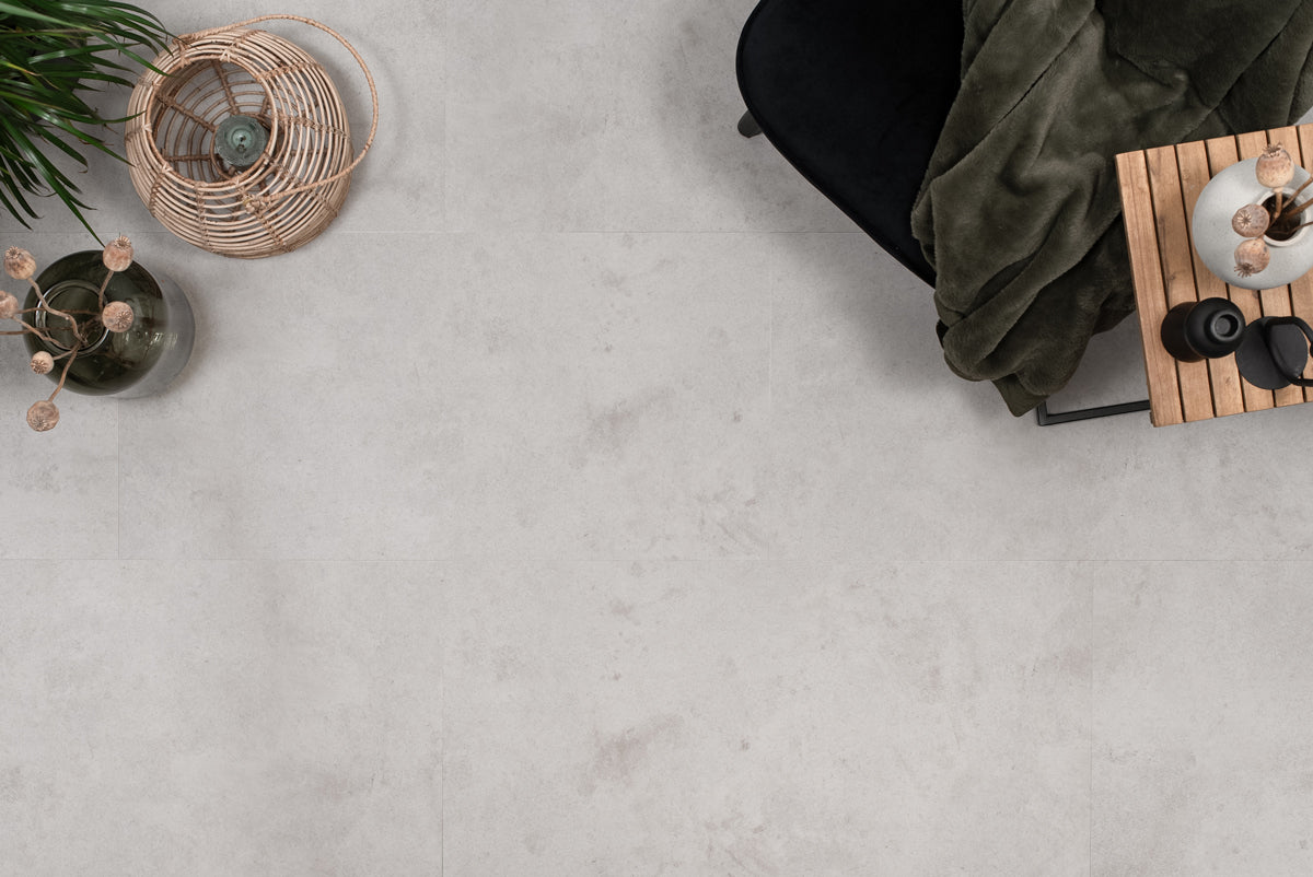 Tegel PVC - Betonlook Lichtgrijs